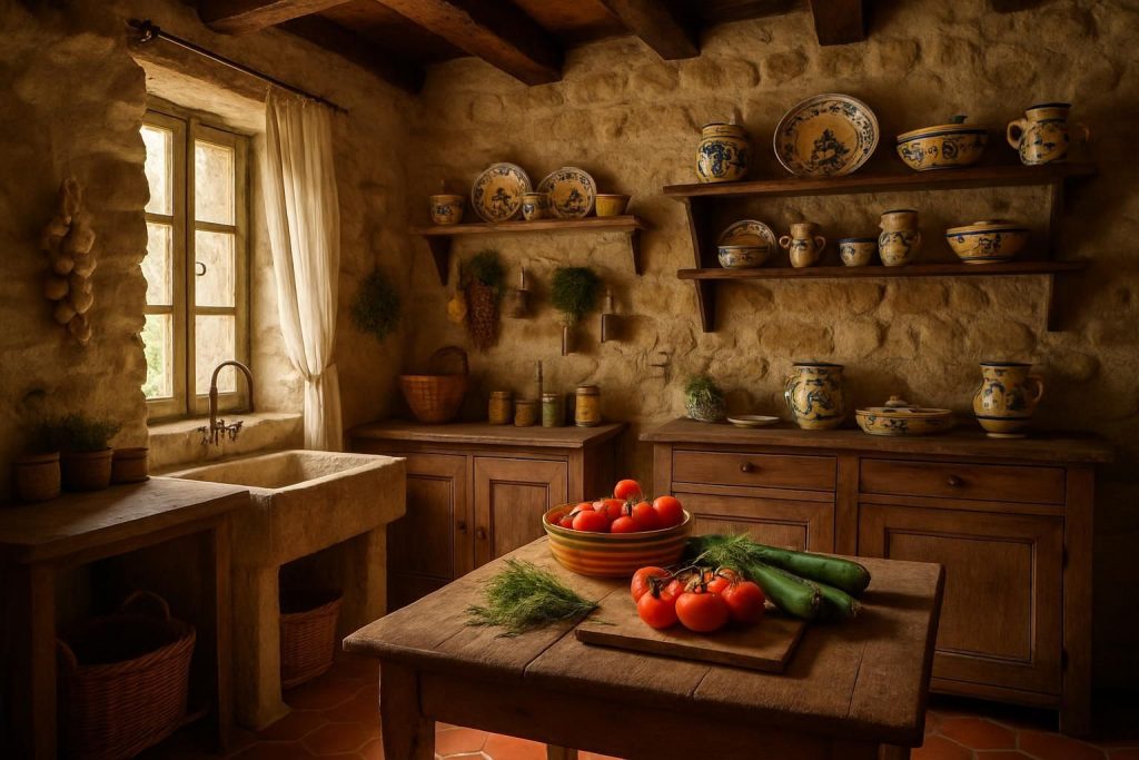 Découvrez le charme d'une cuisine style provençale à l'ancienne alliant simplicité et tradition pour un intérieur chaleureux et authentique.