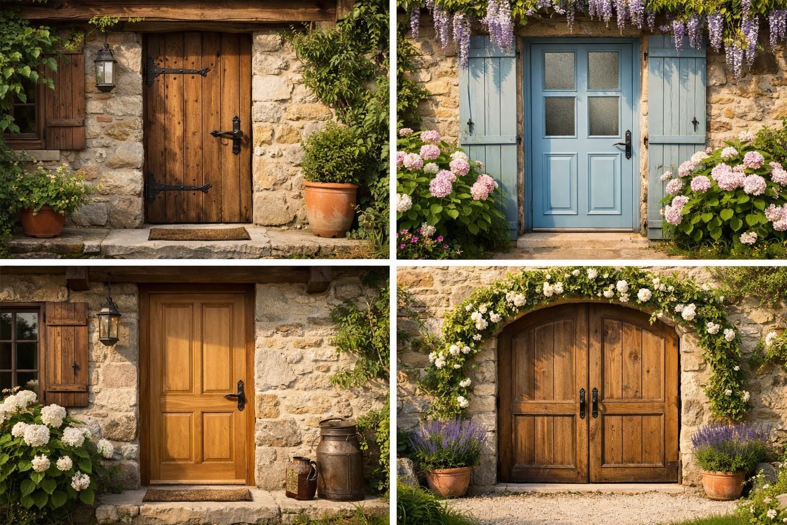 4 exemples de Portes d’entrée style campagne